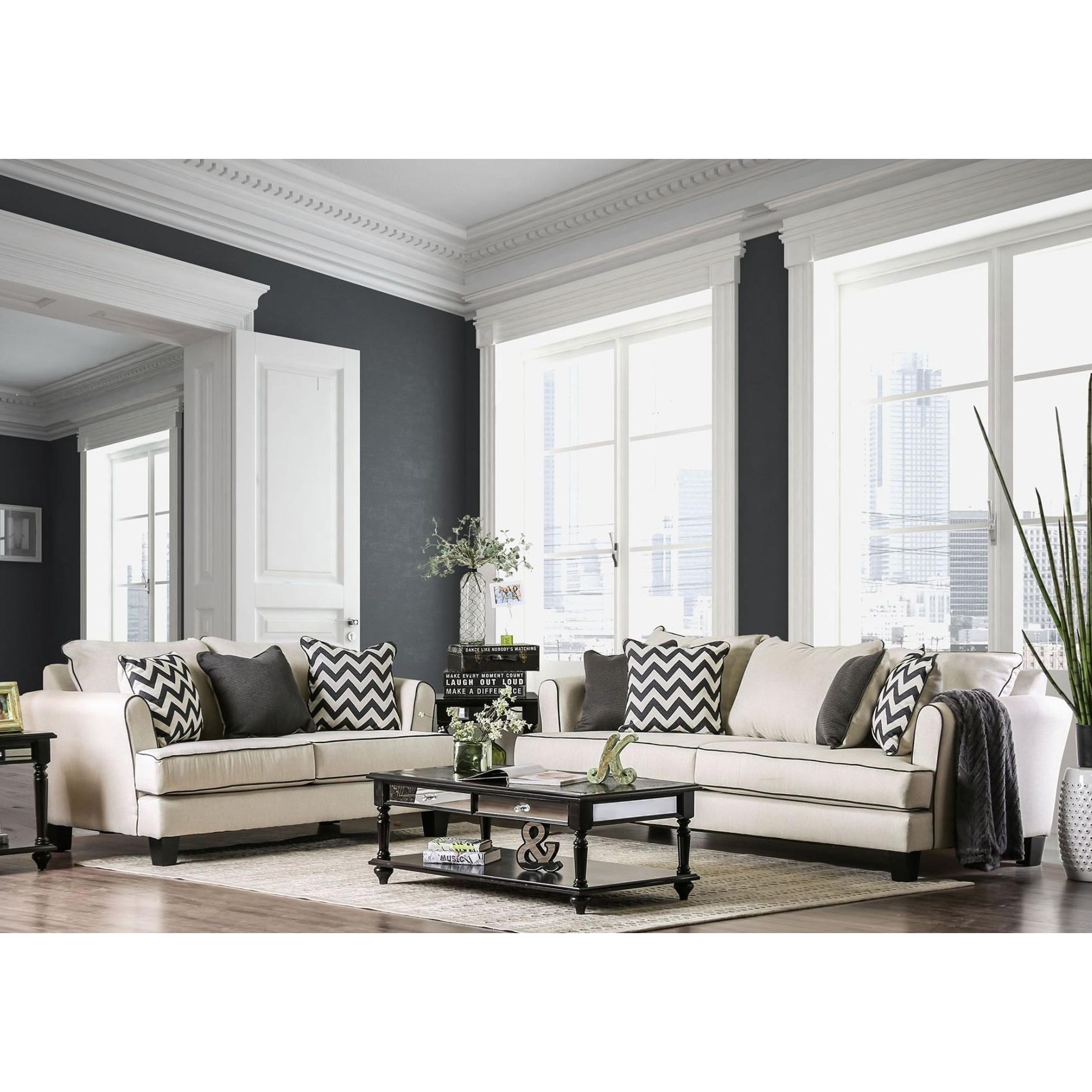  Furniture of America Percey Stationary Fabric Sofa SM1278-SF IMAGE 7
