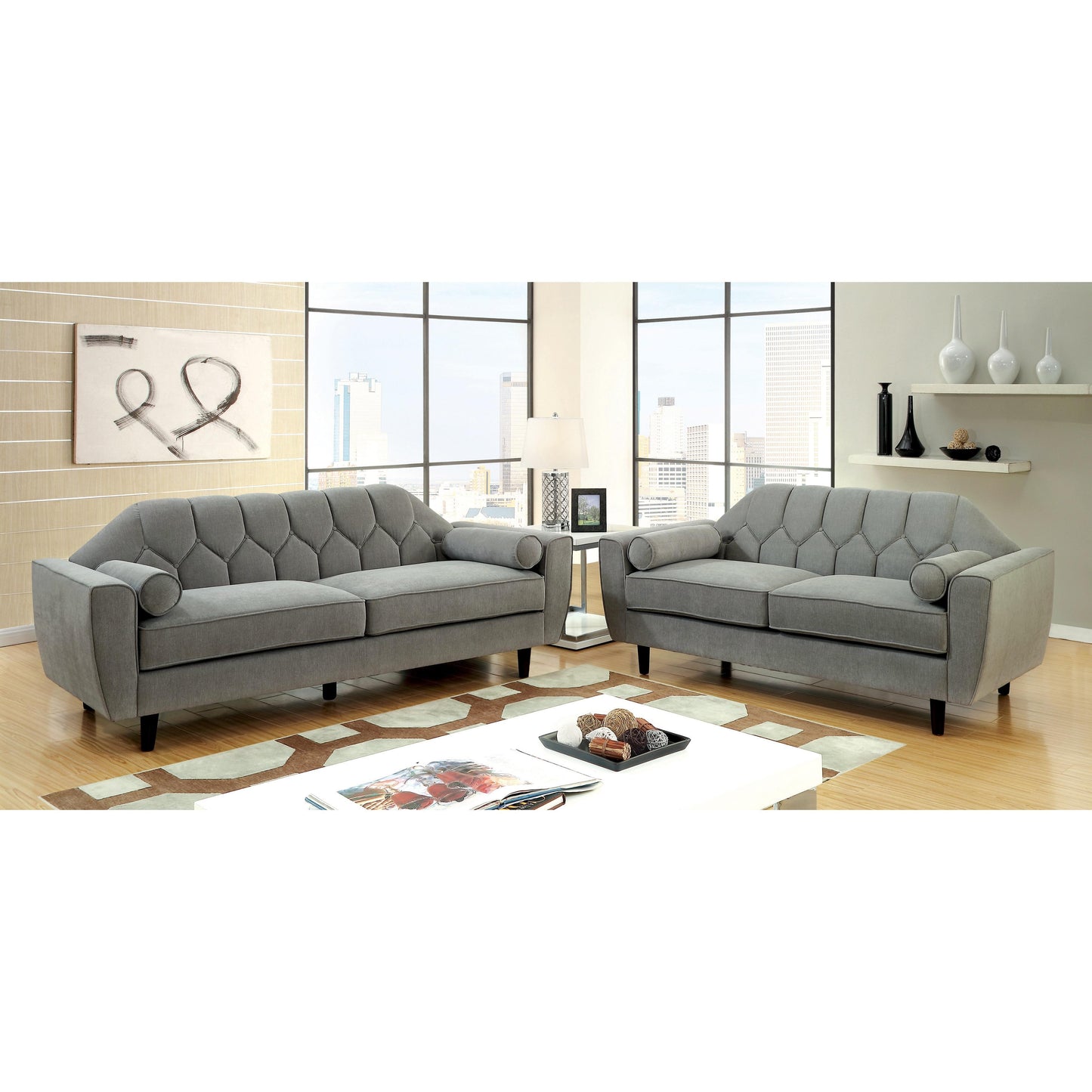  Furniture of America Ester Stationary Fabric Sofa CM6852-SF IMAGE 5