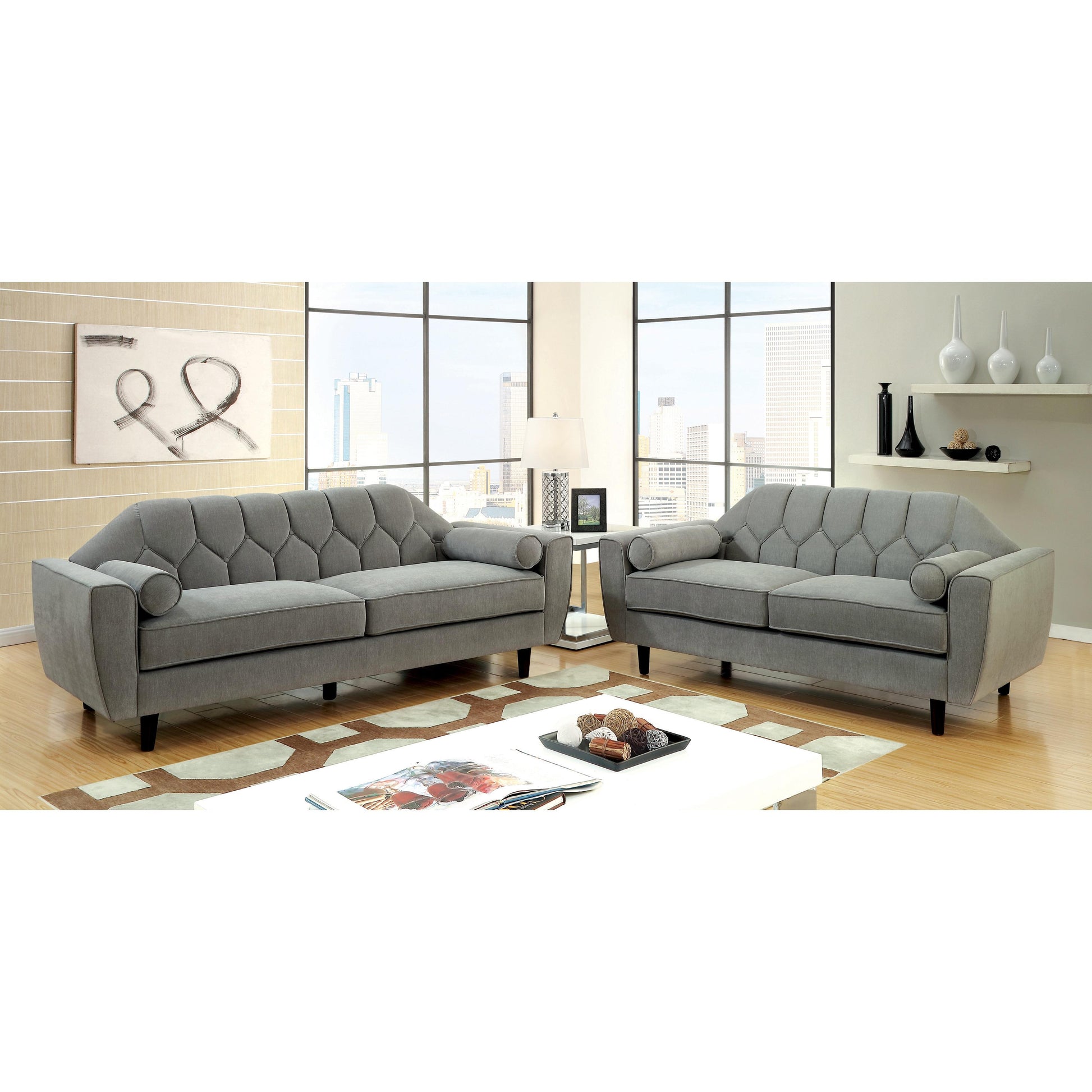  Furniture of America Ester Stationary Fabric Loveseat CM6852-LV IMAGE 5