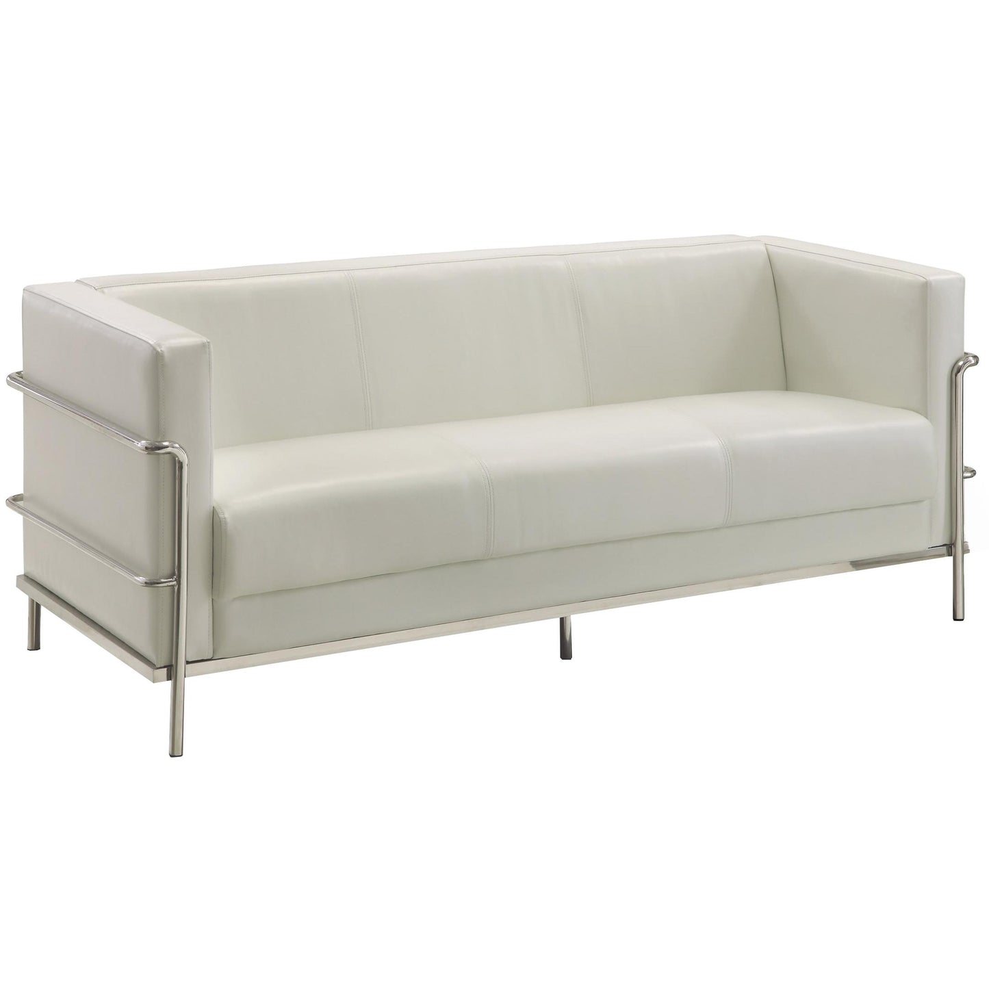  Furniture of America Leifur Stationary Leatherette Sofa CM6791WH-SF IMAGE 1