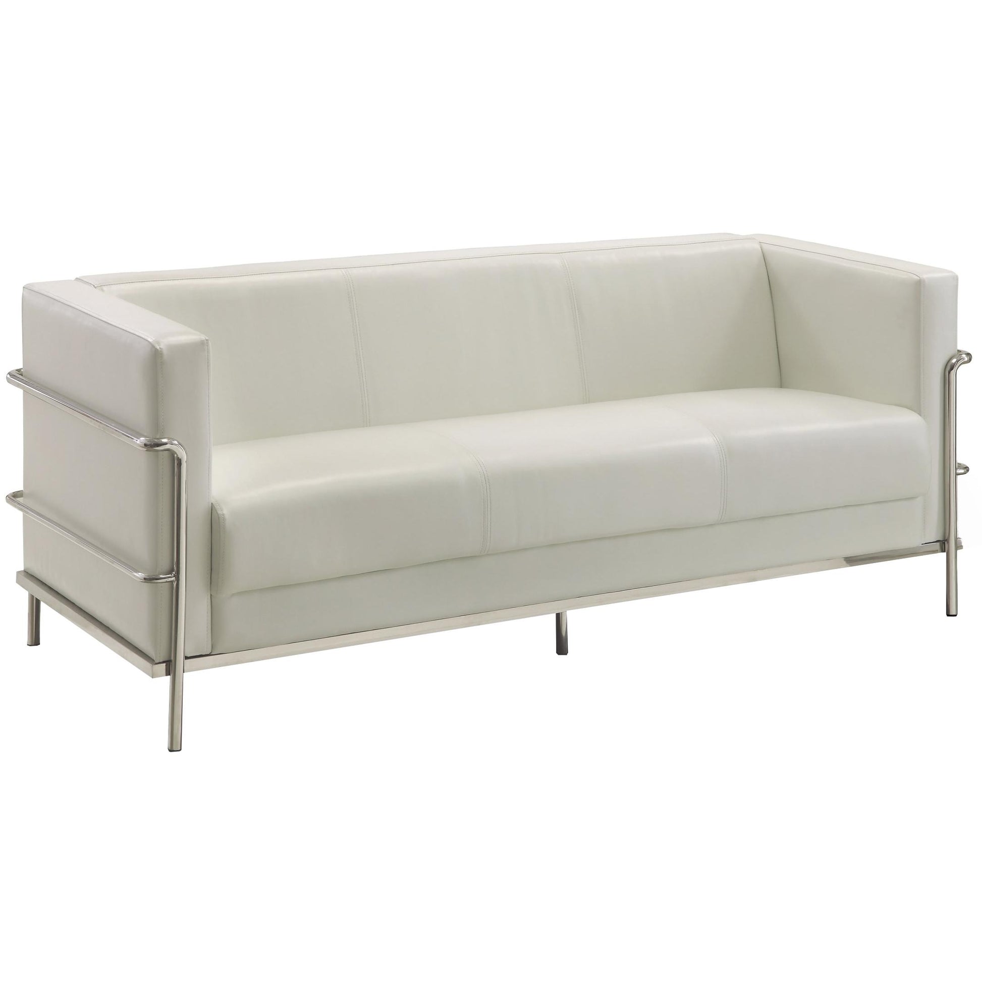  Furniture of America Leifur Stationary Leatherette Sofa CM6791WH-SF IMAGE 1