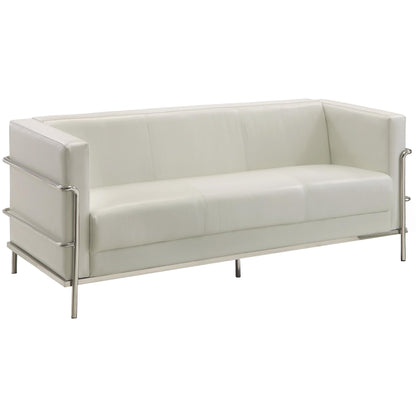  Furniture of America Leifur Stationary Leatherette Sofa CM6791WH-SF IMAGE 1