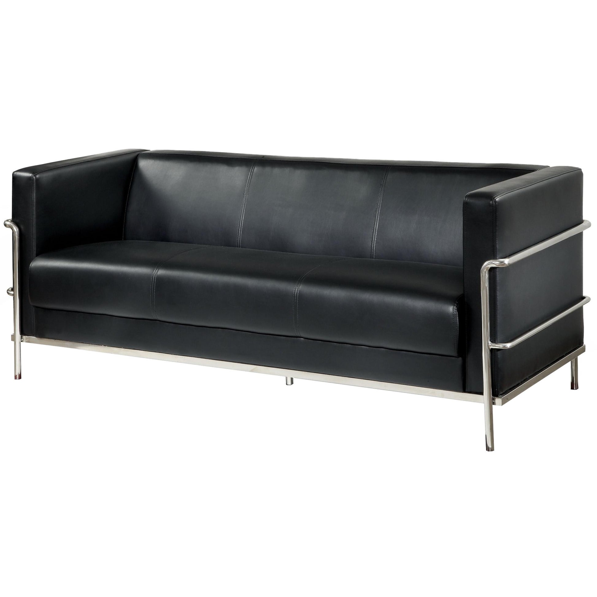  Furniture of America Leifur Stationary Leatherette Sofa CM6791BK-SF IMAGE 1