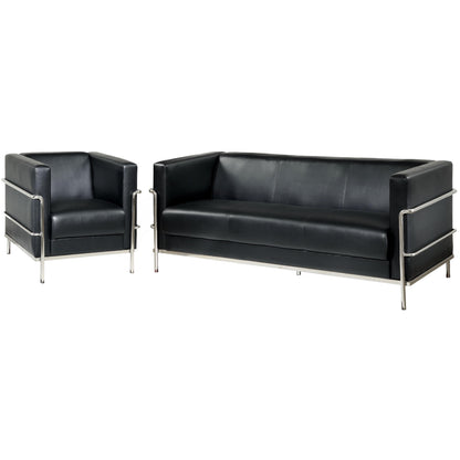  Furniture of America Leifur Stationary Leatherette Sofa CM6791BK-SF IMAGE 3