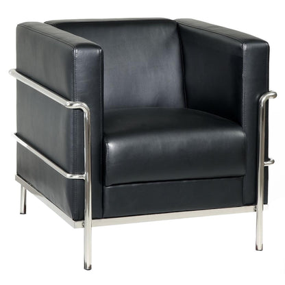  Furniture of America Leifur Stationary Leatherette Chair CM6791BK-CH IMAGE 1