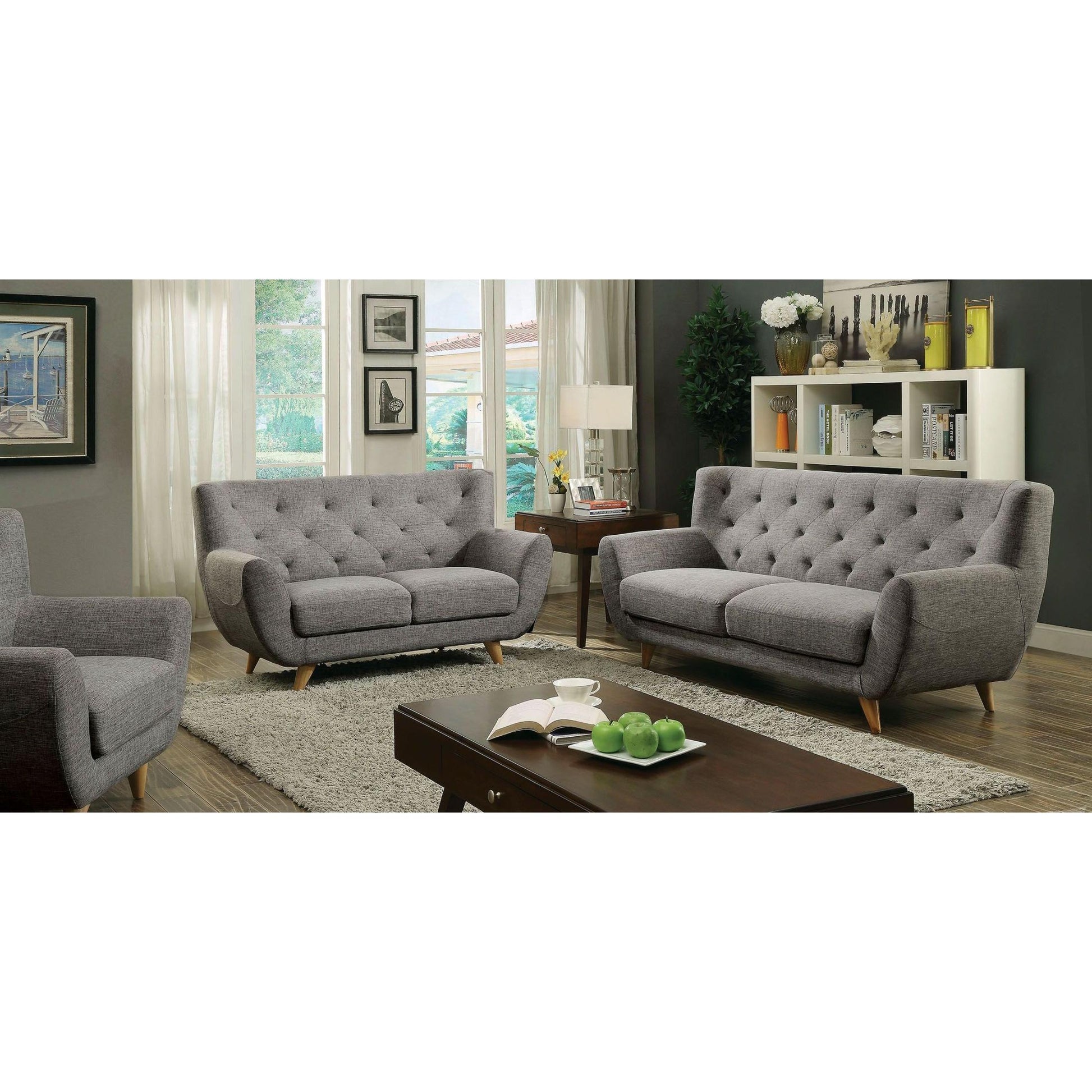  Furniture of America Carin Stationary Fabric Loveseat CM6134LG-LV IMAGE 6