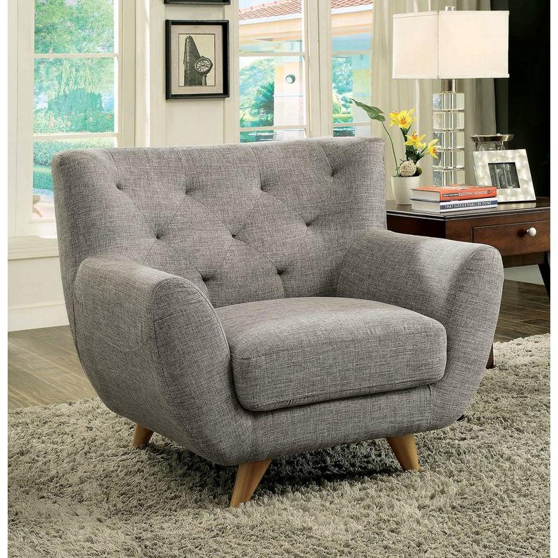  Furniture of America Carin Stationary Fabric Chair CM6134LG-CH IMAGE 3