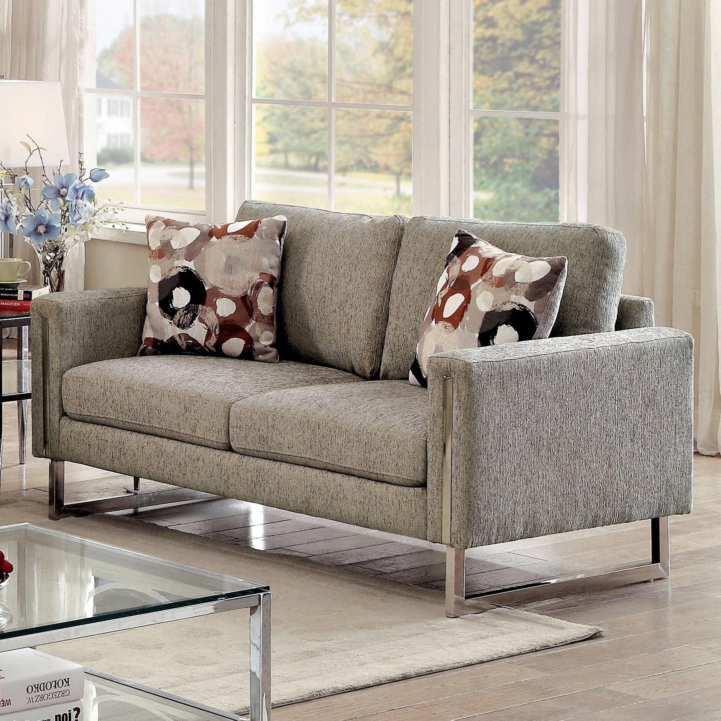  Furniture of America Lauren II Stationary Fabric Loveseat CM6855-LV IMAGE 2