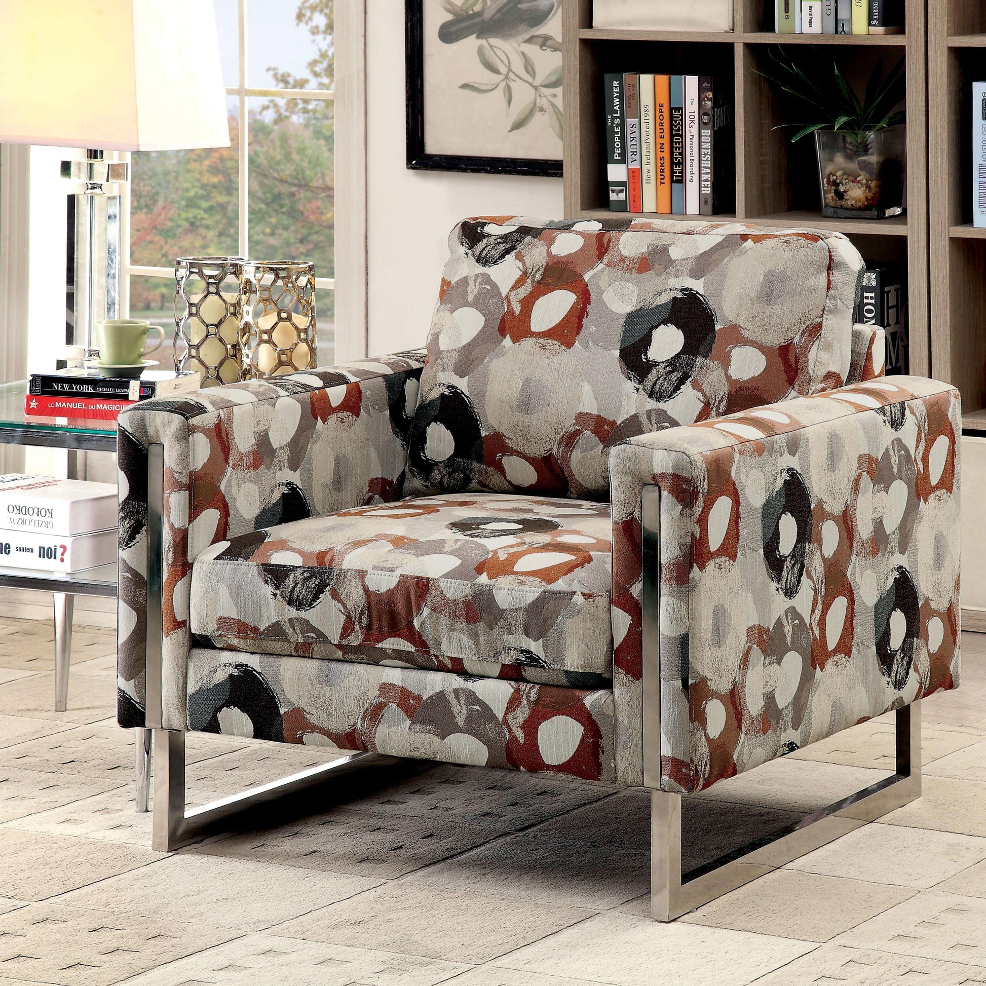  Furniture of America Lauren II Stationary Fabric Chair CM6855PA-CH IMAGE 2