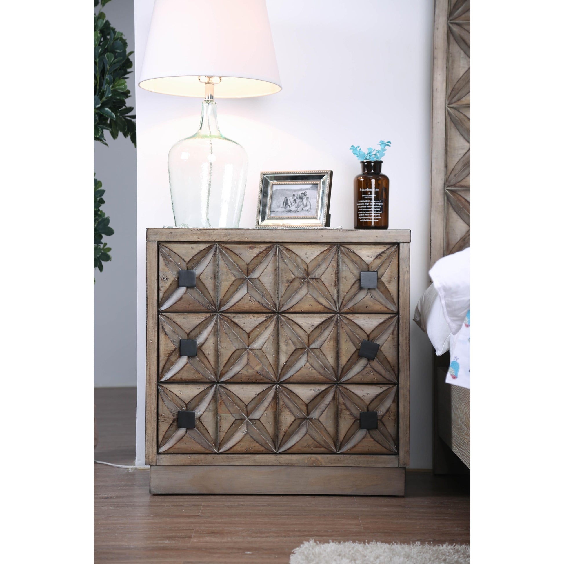  Furniture of America Markos 3-Drawer Nightstand CM7393N IMAGE 2