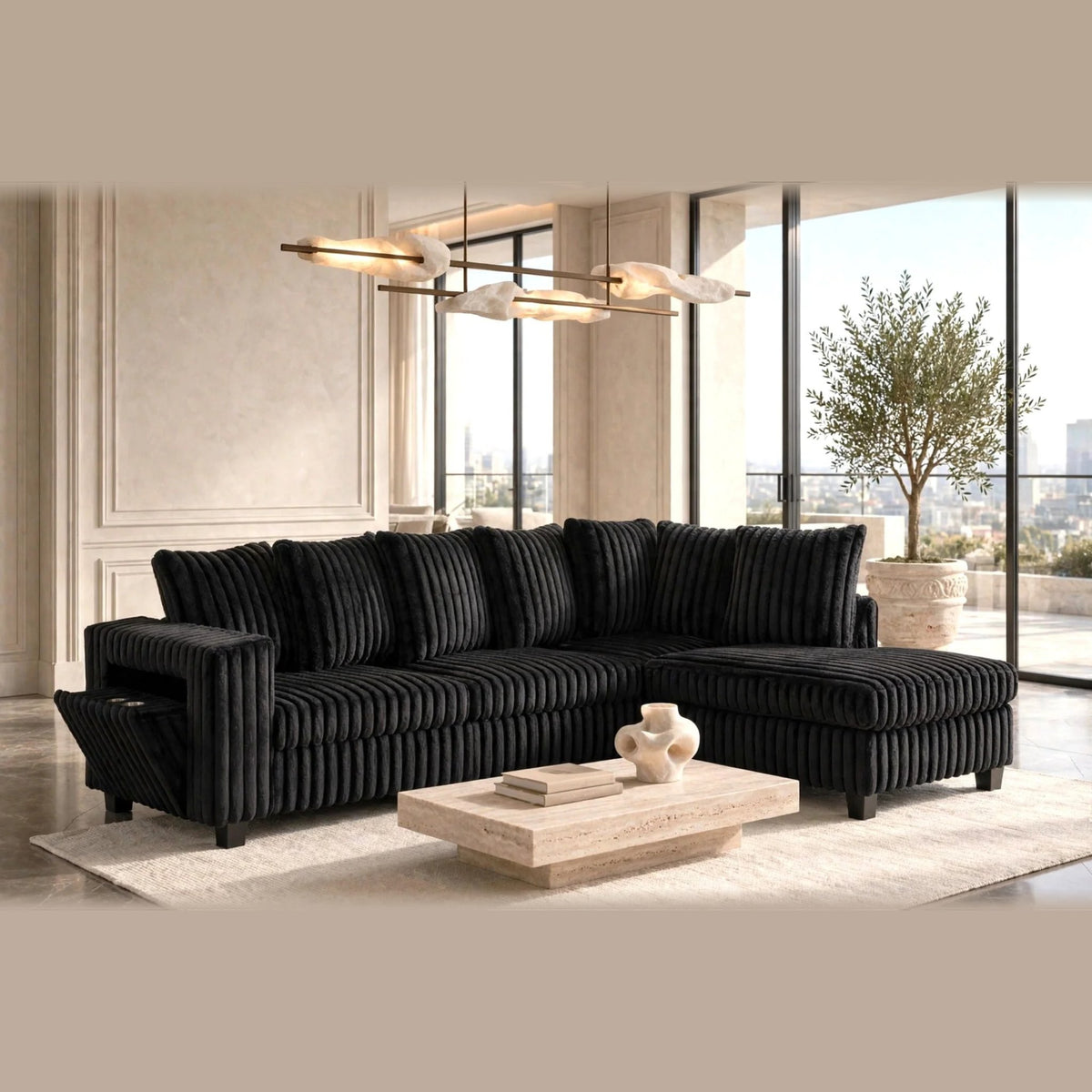 515 sectional - black