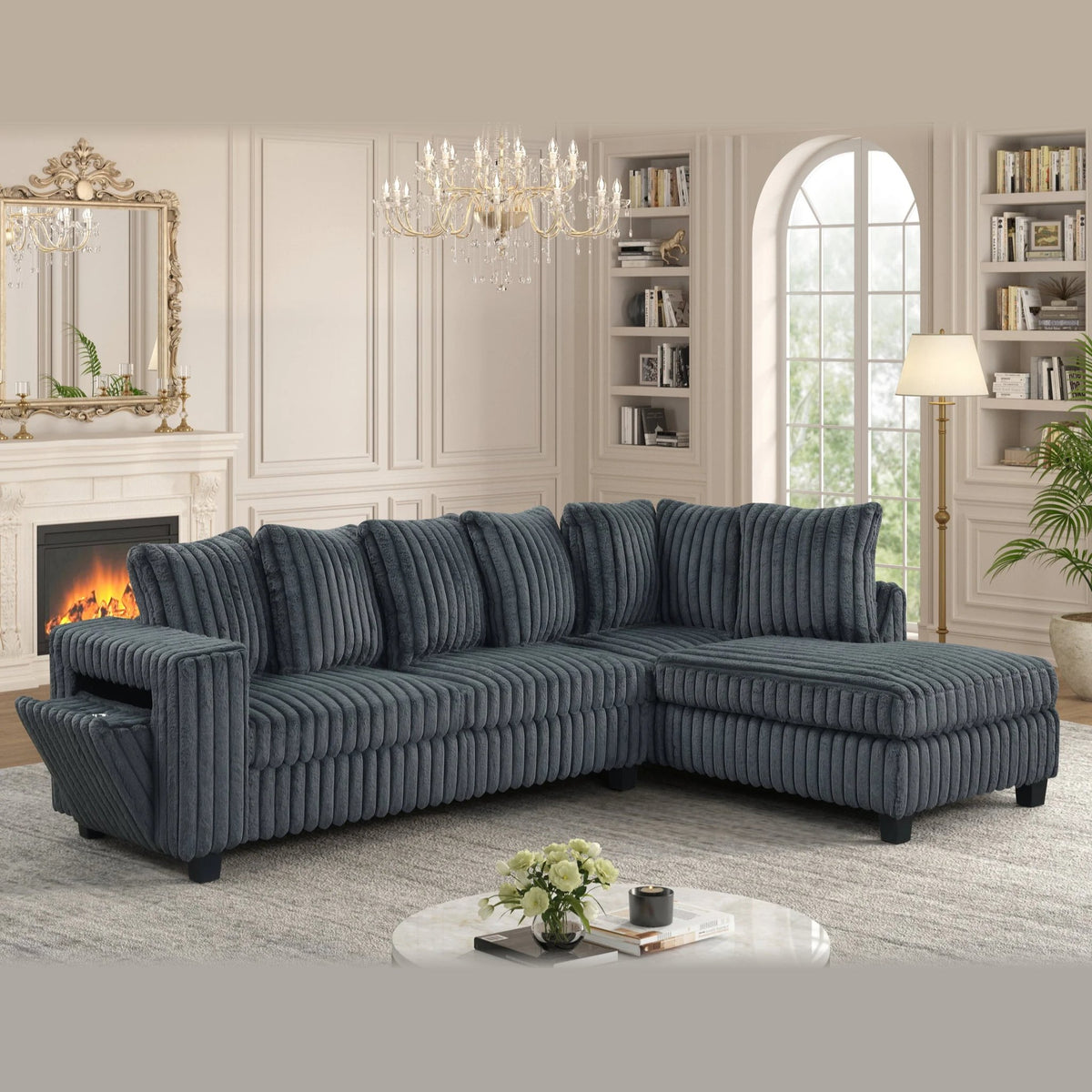 515 sectional - charcoal