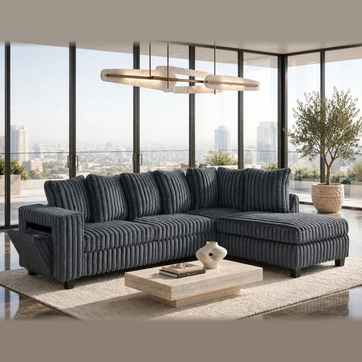 515 sectional - charcoal