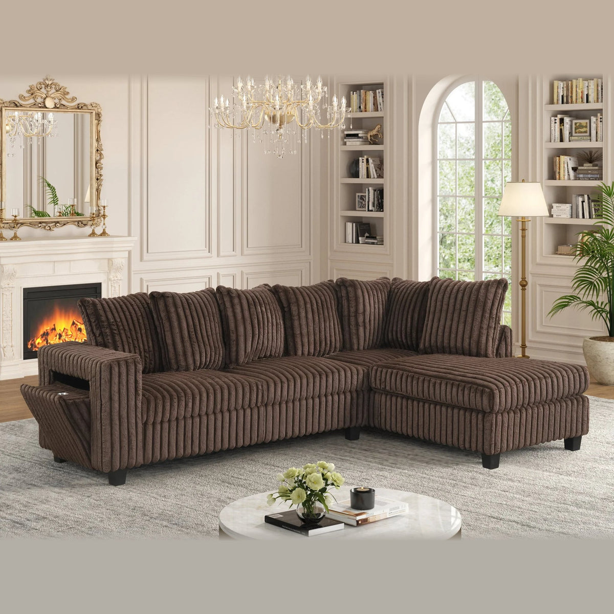 515 sectional - chocolate