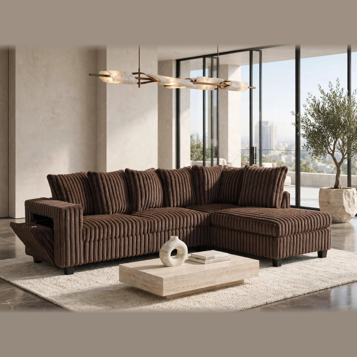 515 sectional - chocolate