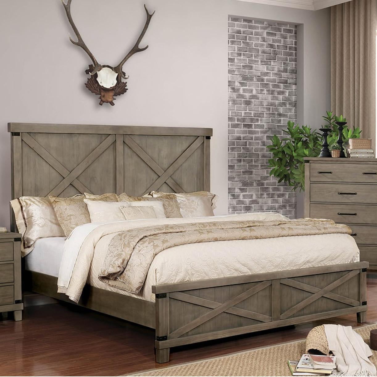  Furniture of America Bianca King Panel Bed CM7734GY-EK-BED IMAGE 1