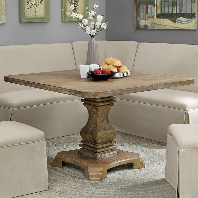  Furniture of America Square Nerissa Dining Table with Pedestal Base CM3840A-T-48-TABLE IMAGE 1