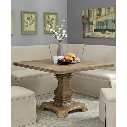  Furniture of America Square Nerissa Dining Table with Pedestal Base CM3840A-T-48-TABLE IMAGE 2