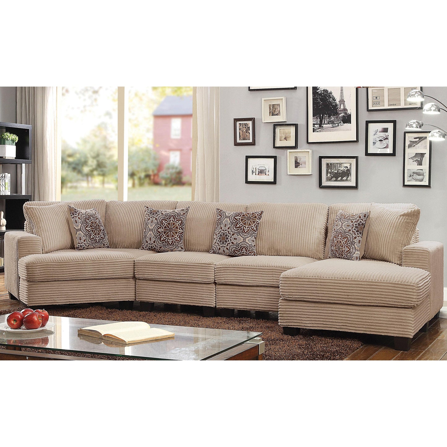  Furniture of America Amelia Fabric 4 pc Sectional CM6372-SECT IMAGE 1