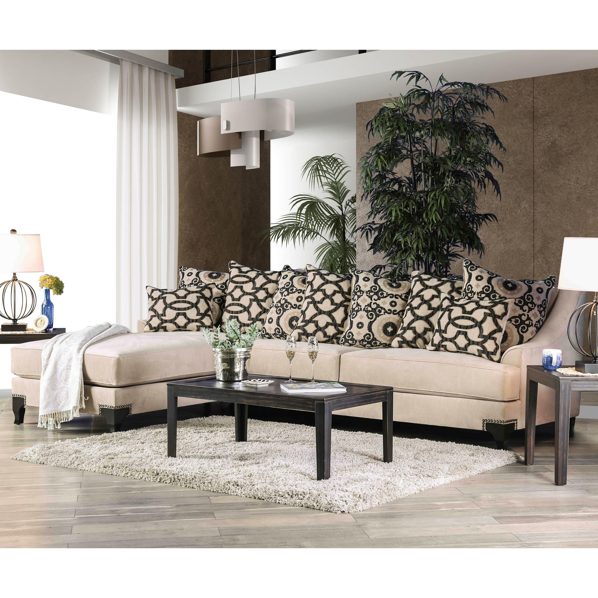  Furniture of America Veritate Fabric 2 pc Sectional SM2264-SECT IMAGE 1