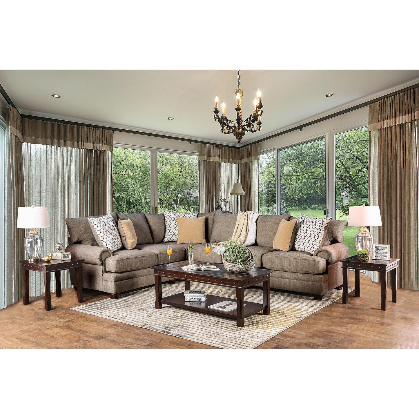  Furniture of America Augustina Fabric 2 pc Sectional SM5165-SECT IMAGE 1