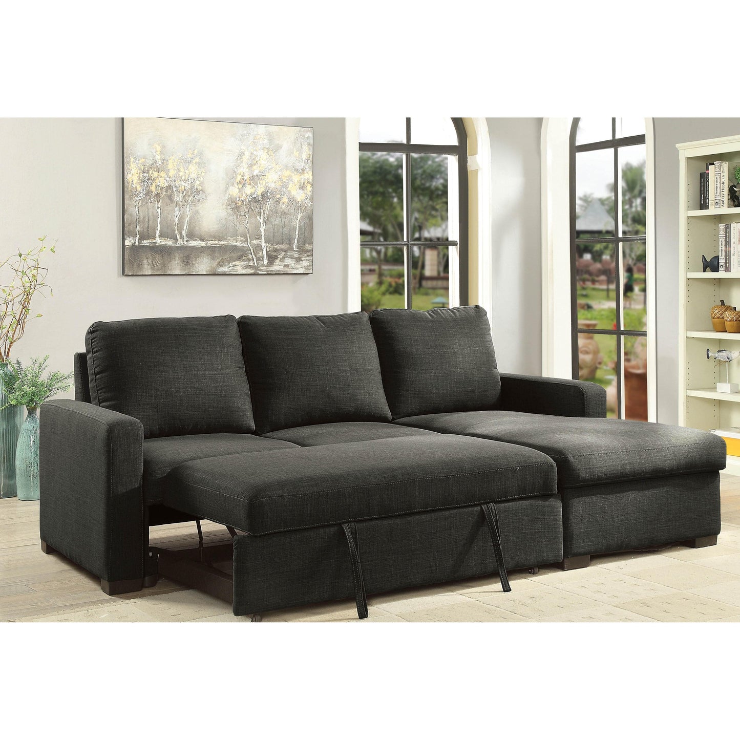  Furniture of America Arabella Fabric Sleeper Sectional CM6564DG-SECT IMAGE 2