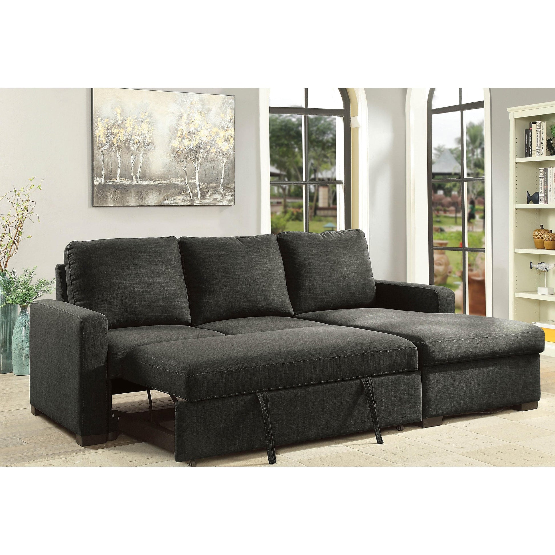  Furniture of America Arabella Fabric Sleeper Sectional CM6564DG-SECT IMAGE 2