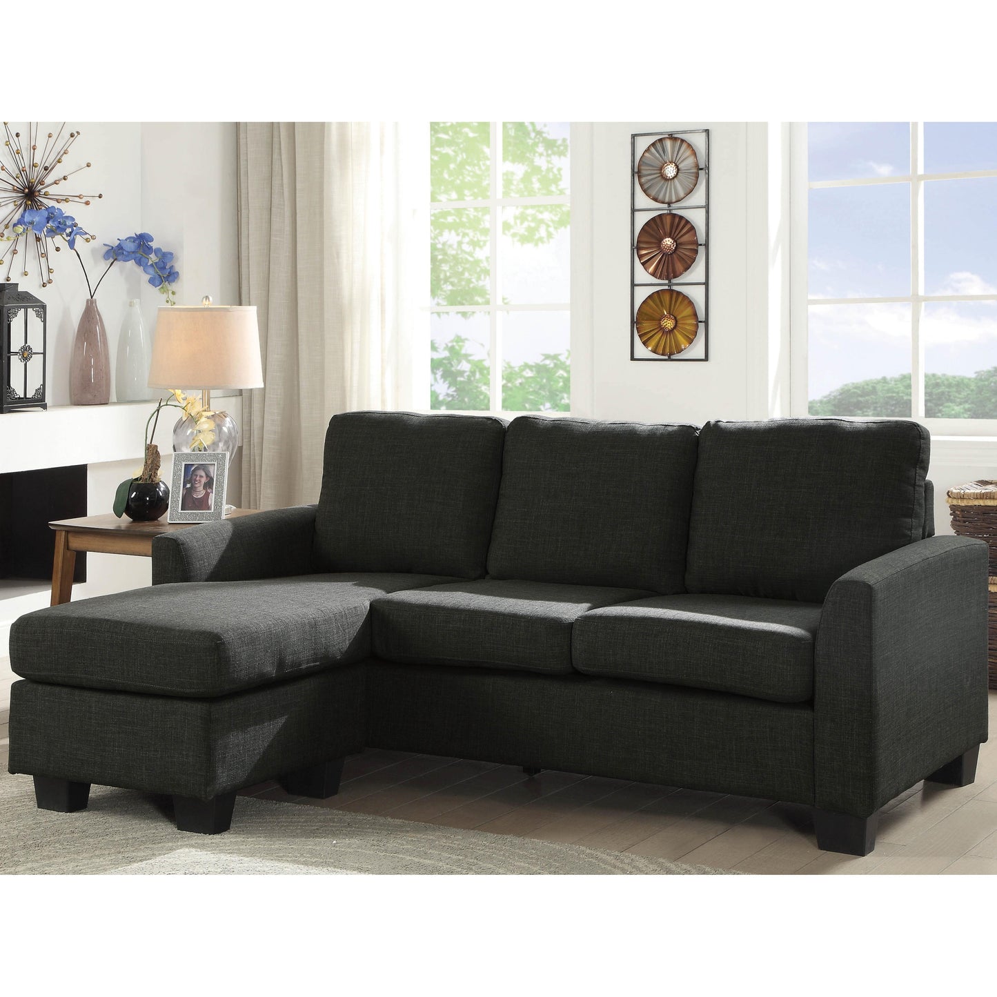  Furniture of America Erin Fabric 2 pc Sectional CM6593GY IMAGE 1