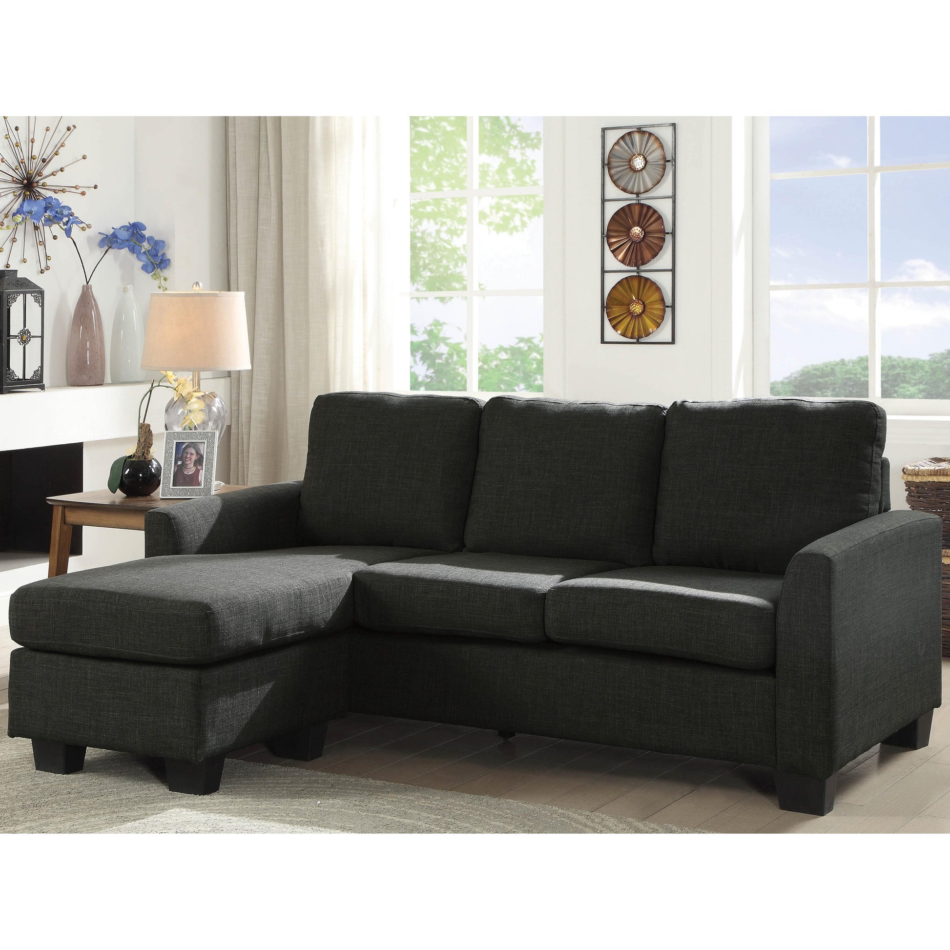  Furniture of America Erin Fabric 2 pc Sectional CM6593GY IMAGE 1