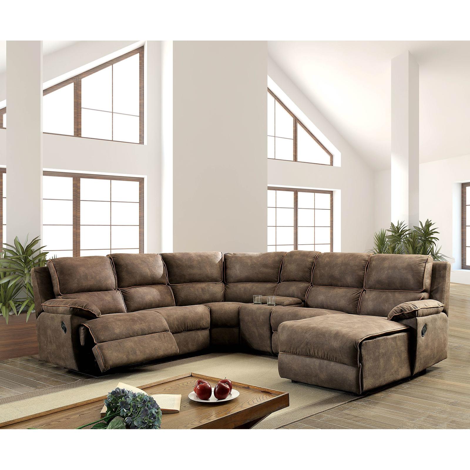  Furniture of America Amara Reclining Leather Look 6 pc Sectional CM6589-SECT IMAGE 1