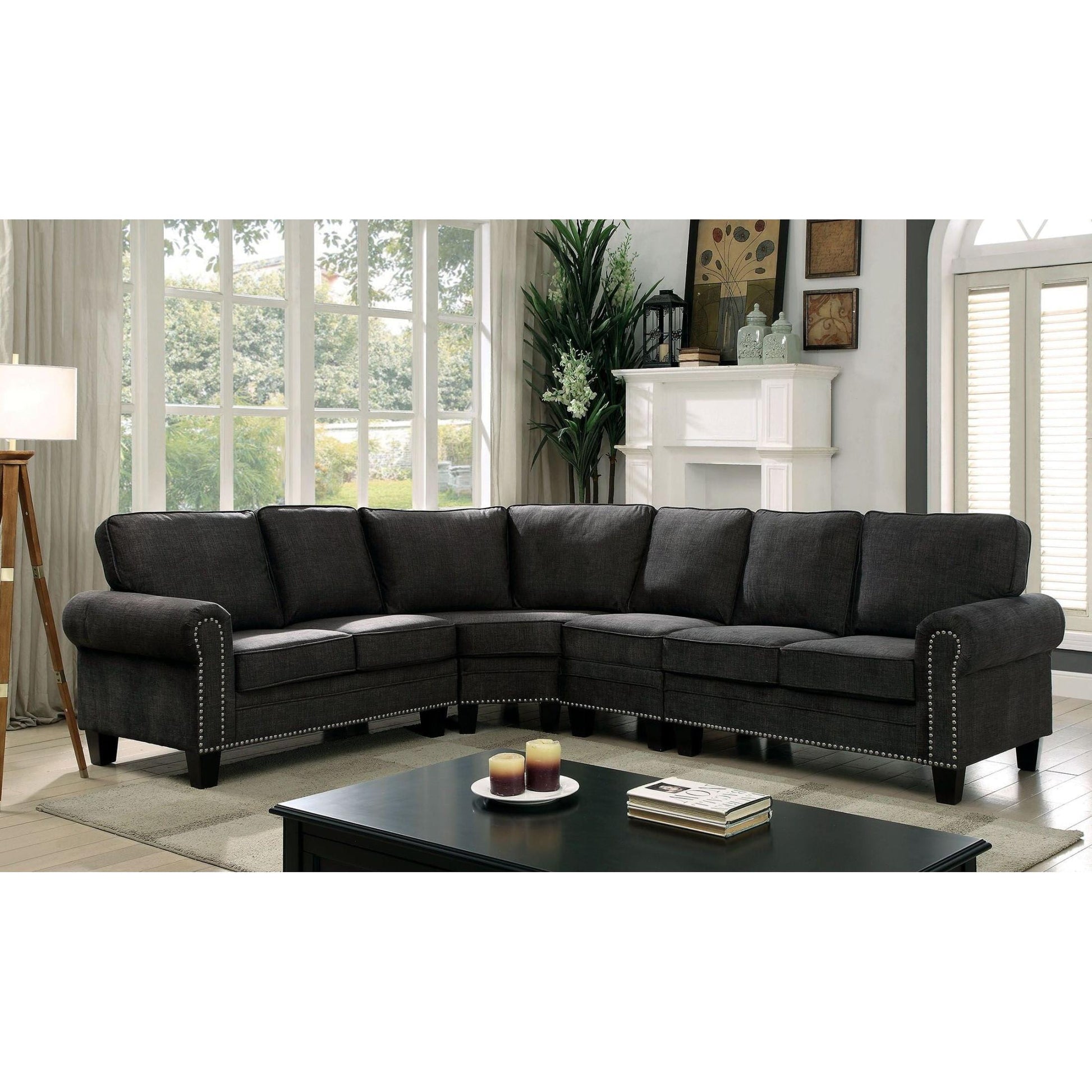  Furniture of America Elwick Fabric 4 pc Sectional CM6885-SECT IMAGE 2