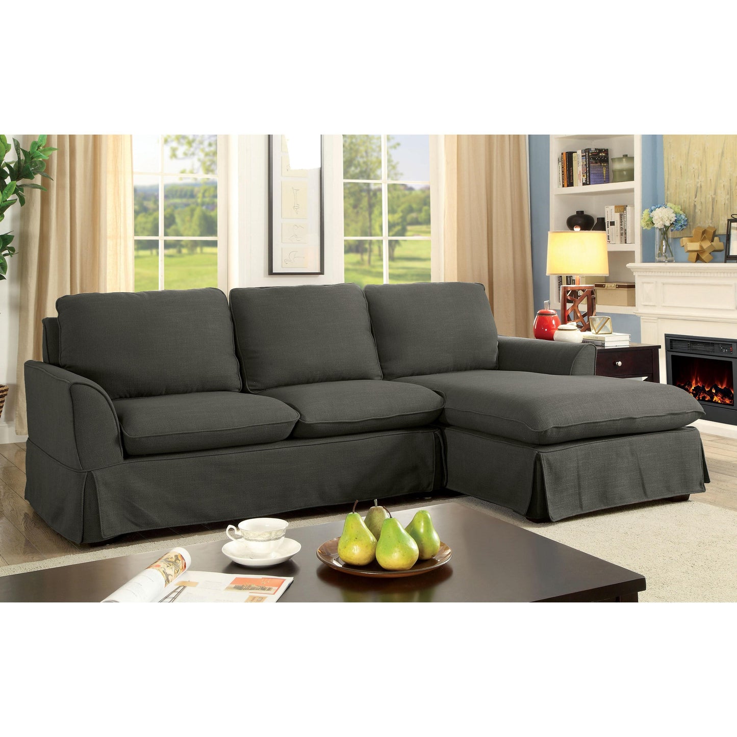  Furniture of America Maxine II Fabric 2 pc Sectional CM6379GY-SECT IMAGE 1