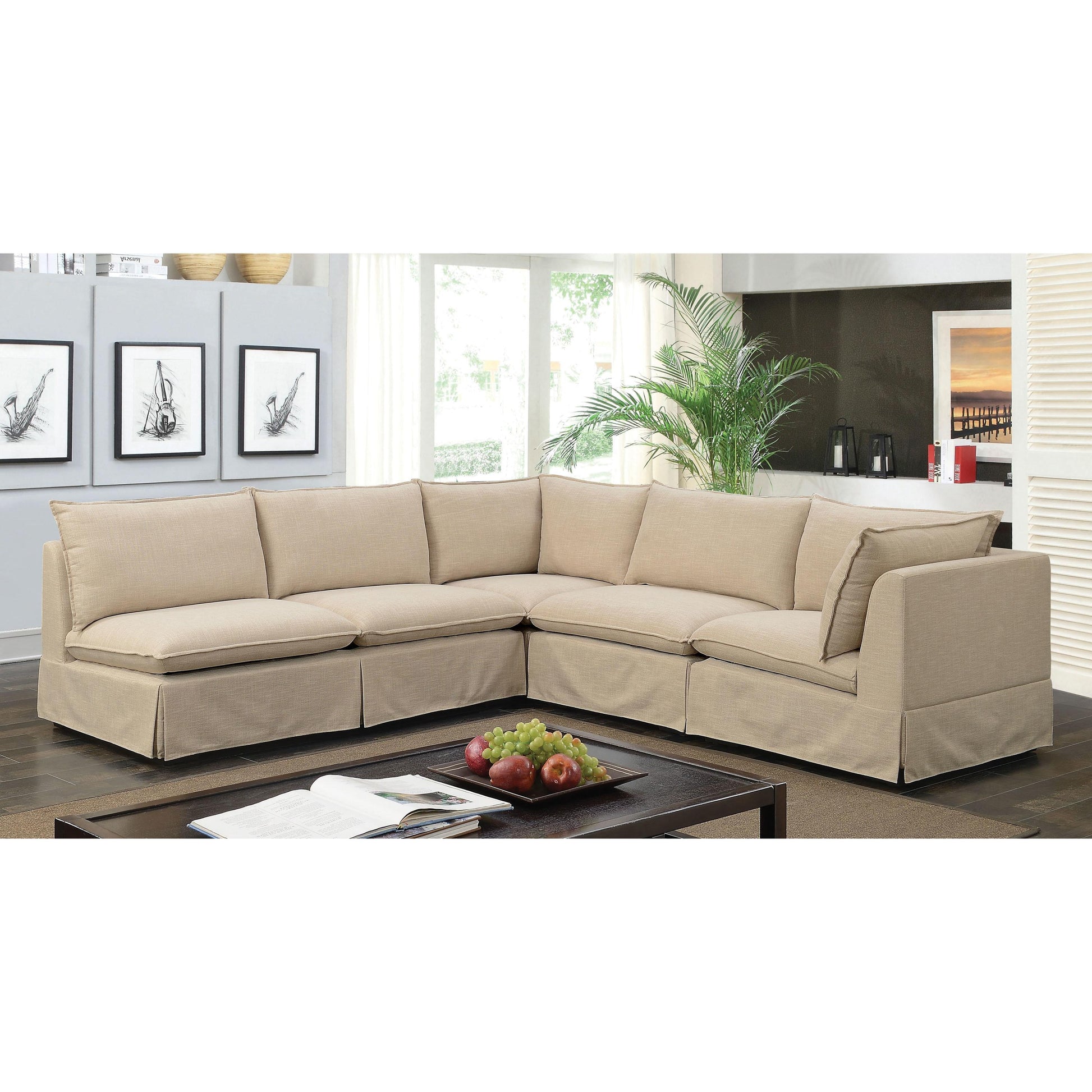  Furniture of America Joelle Fabric 4 pc Sectional CM6206-SECT-5SEAT IMAGE 1