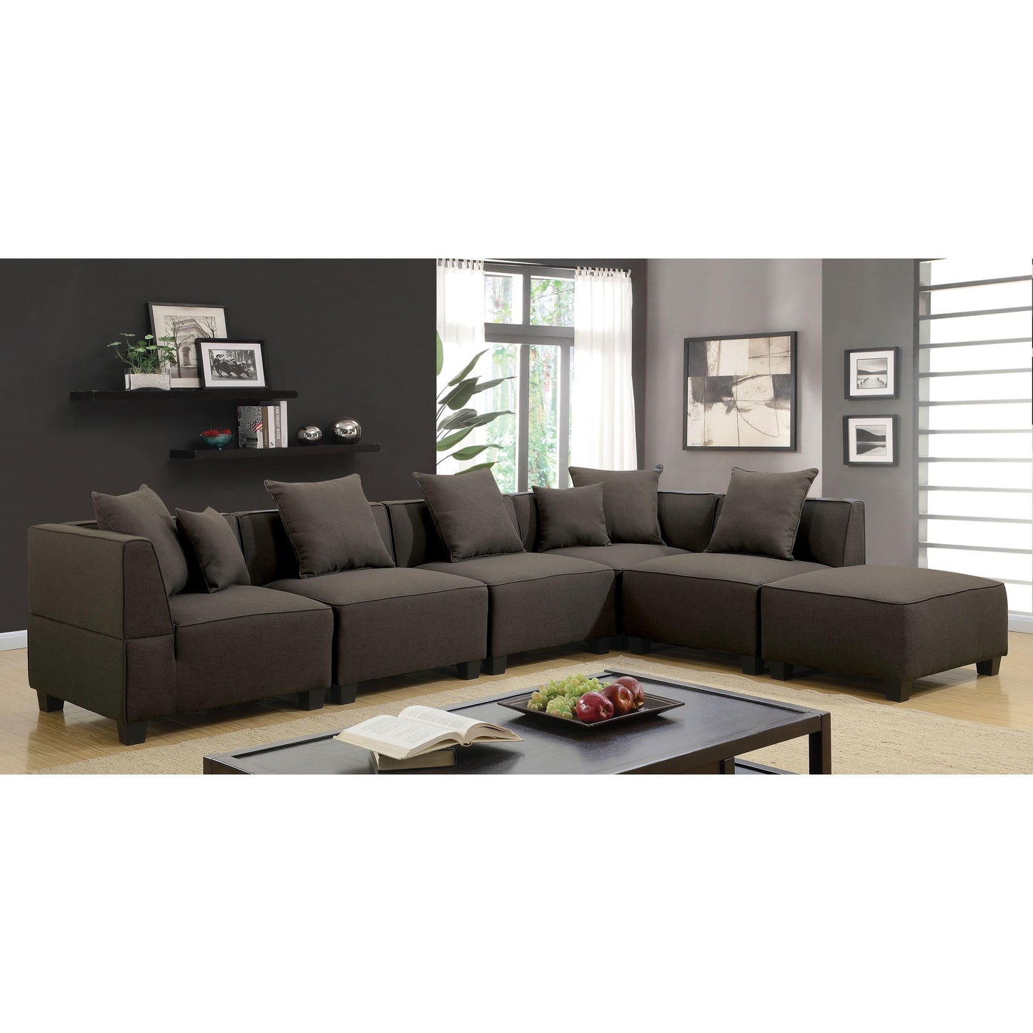  Furniture of America Marian Fabric 6 pc Sectional CM6369-SECT-6SEAT IMAGE 1