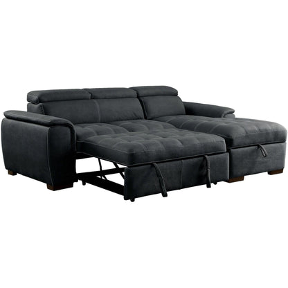  Furniture of America Patty Fabric Sleeper Sectional CM6514BK-SECT IMAGE 3