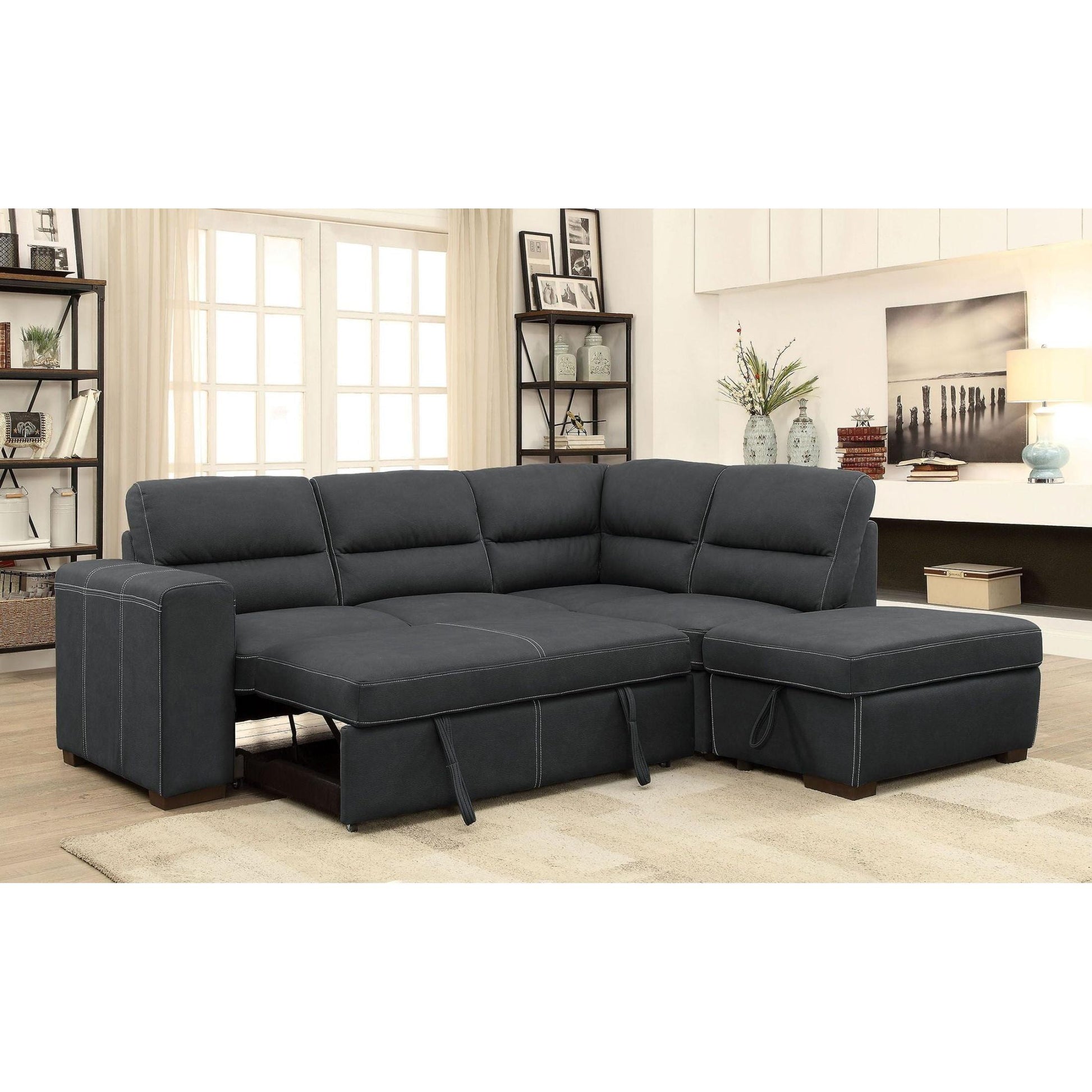 Furniture of America Nellie Fabric Sleeper Sectional CM6517-SECT IMAGE 4