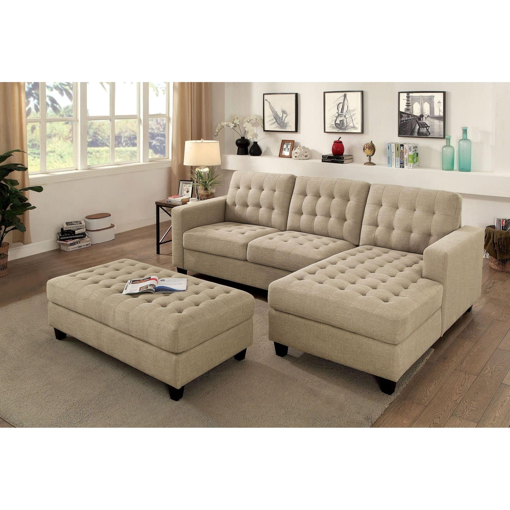  Furniture of America Norma Fabric 3 pc Sectional CM6440-SET IMAGE 2