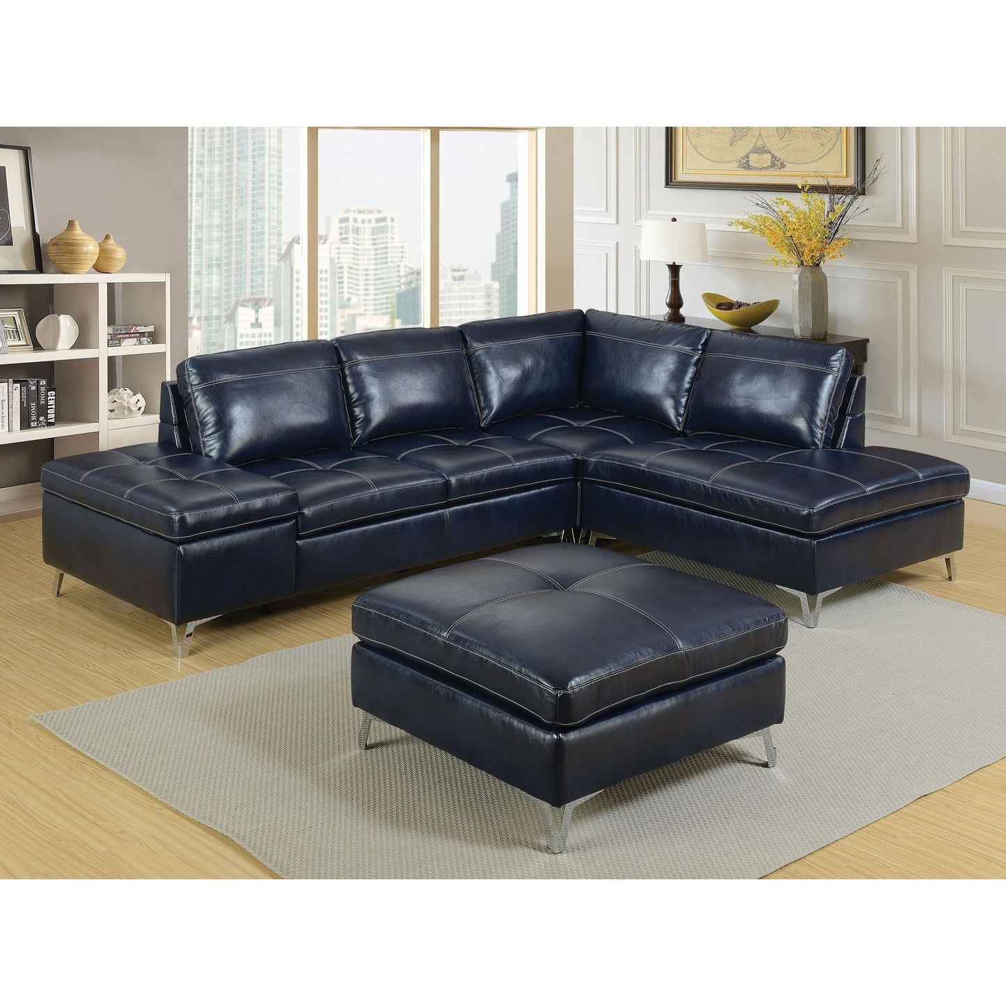  Furniture of America Sadie Leather Look 5 pc Sectional CM6178-SET IMAGE 2