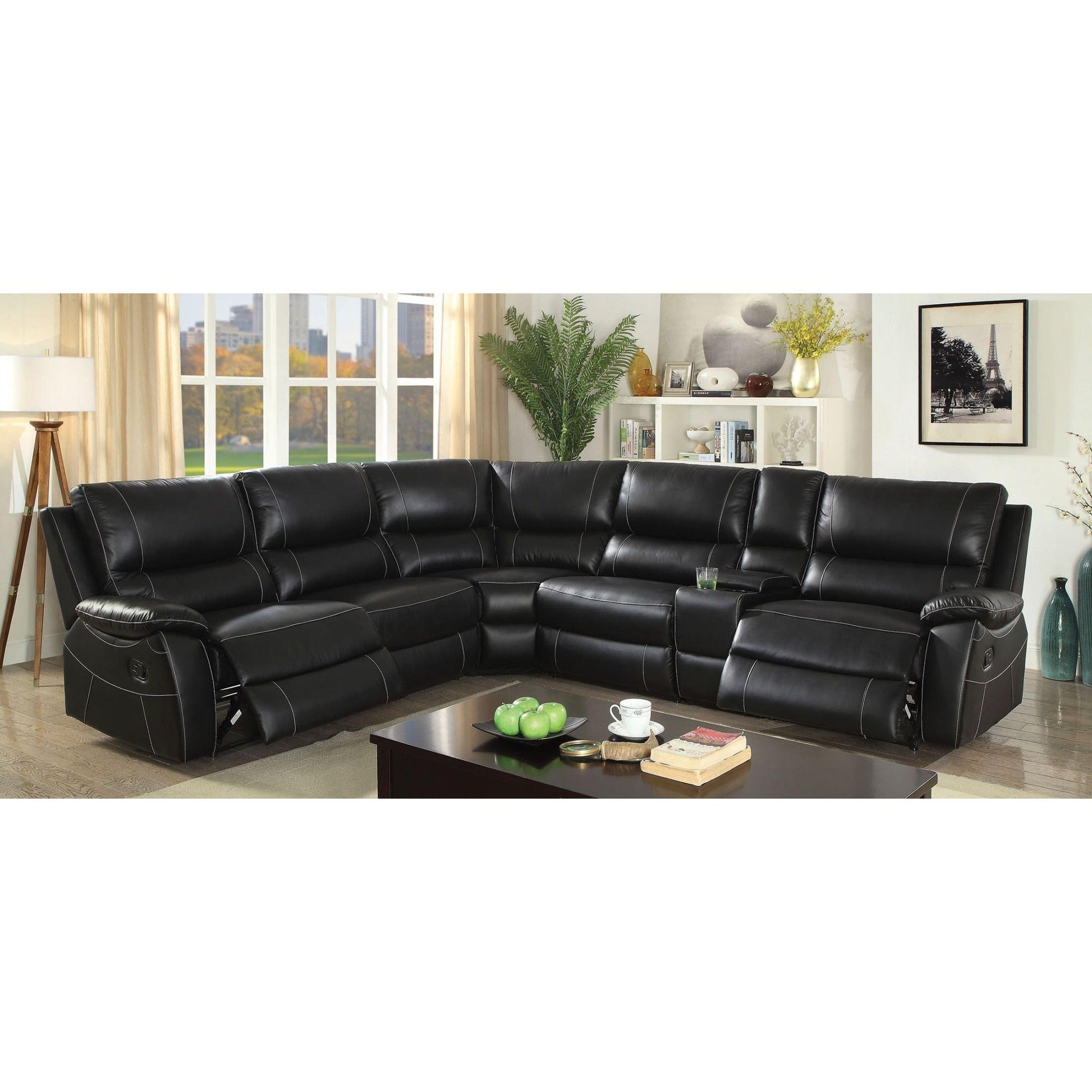 Furniture of America Nena Reclining Leather Match 6 pc Sectional CM6439-SECT IMAGE 2