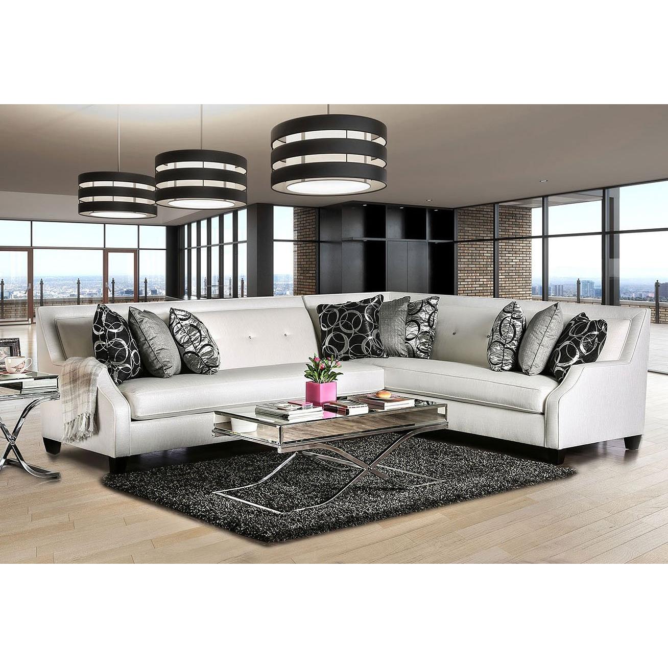  Furniture of America Betria Fabric 2 pc Sectional SM2263-SECTIONAL IMAGE 1
