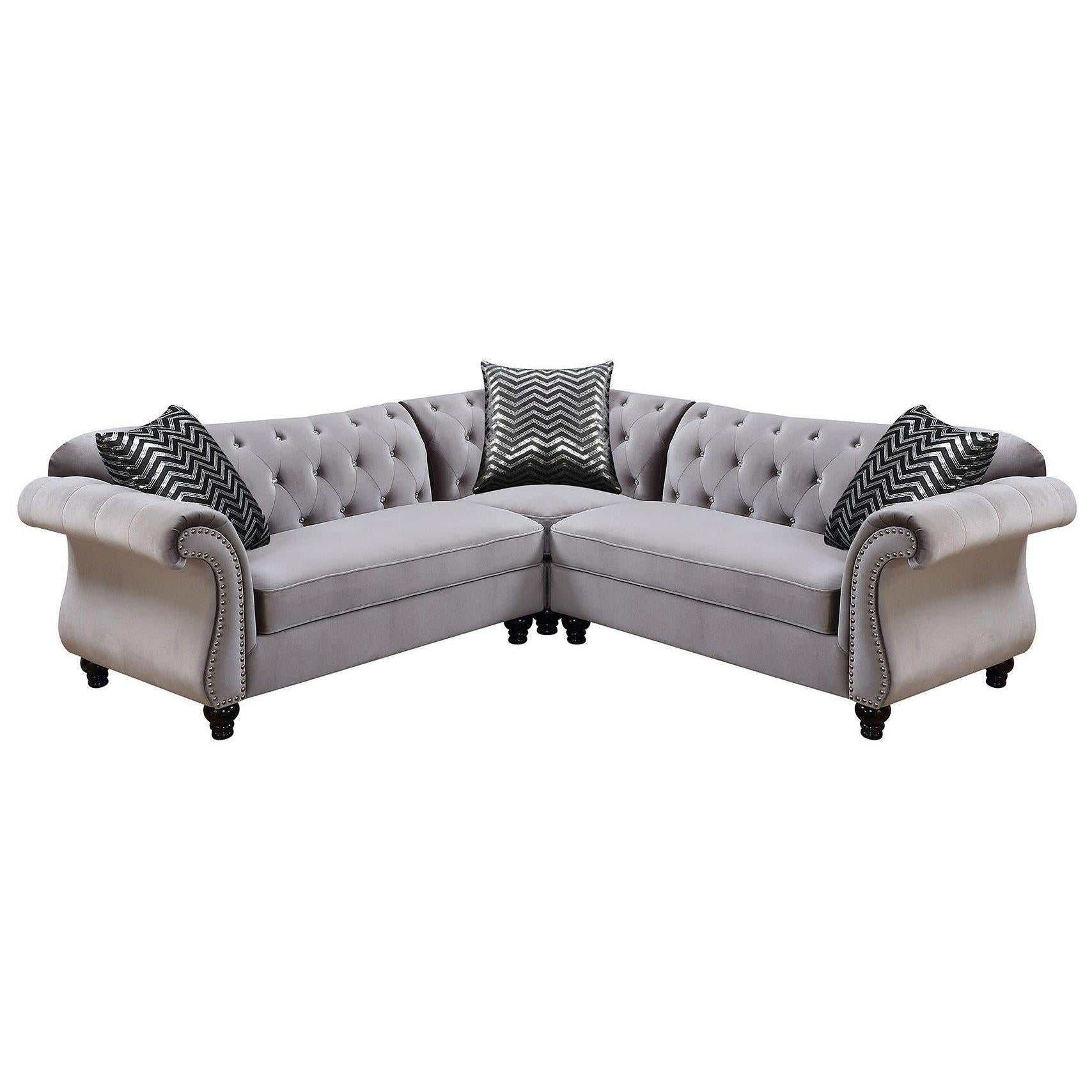  Furniture of America Jolanda II Fabric 3 pc Sectional CM6158GY-SET IMAGE 1