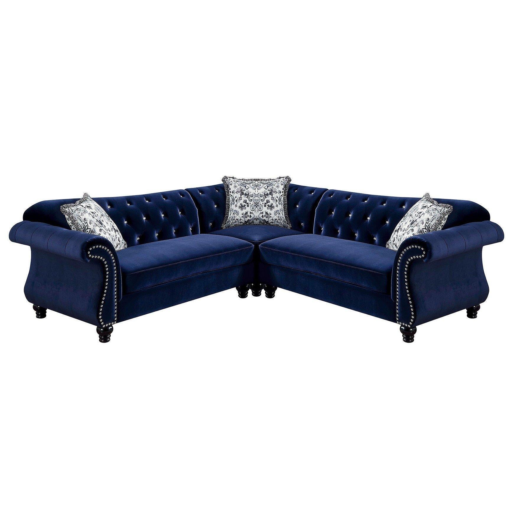  Furniture of America Jolanda II Fabric 3 pc Sectional CM6158BL-SET IMAGE 1