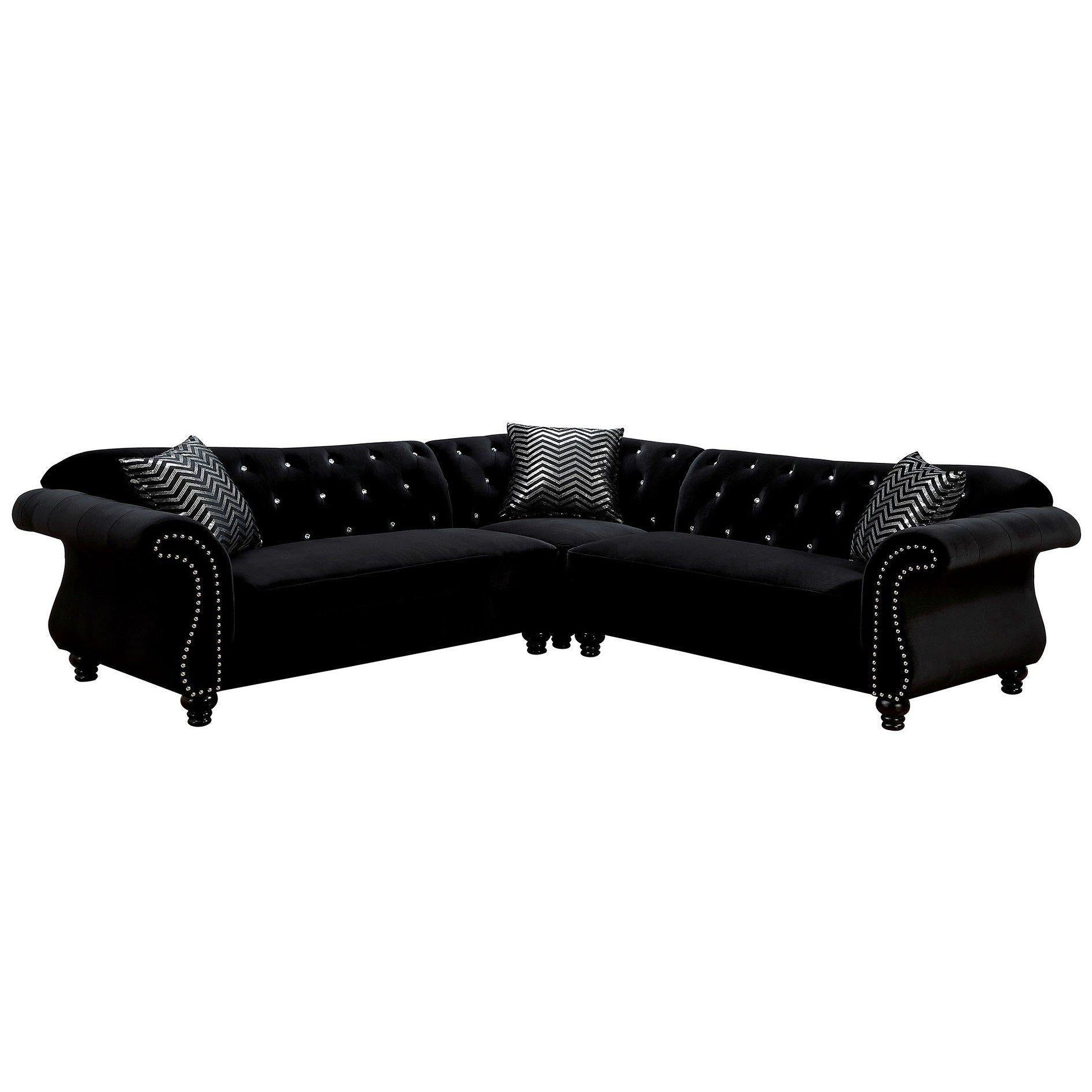 Furniture of America Jolanda Fabric 3 pc Sectional CM6158BK-SET IMAGE 1