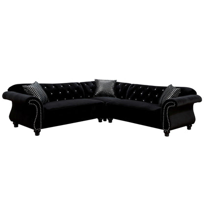 Furniture of America Jolanda Fabric 3 pc Sectional CM6158BK-SET IMAGE 1