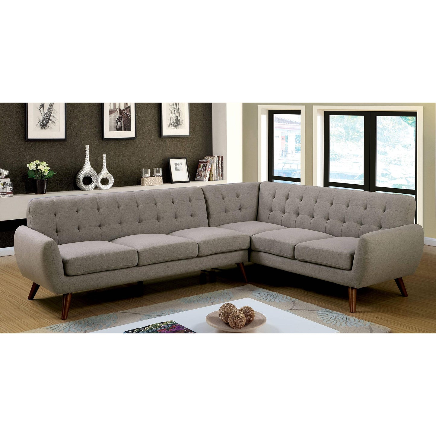 Furniture of America Estee Fabric 2 pc Sectional CM6144-SECTIONAL IMAGE 1