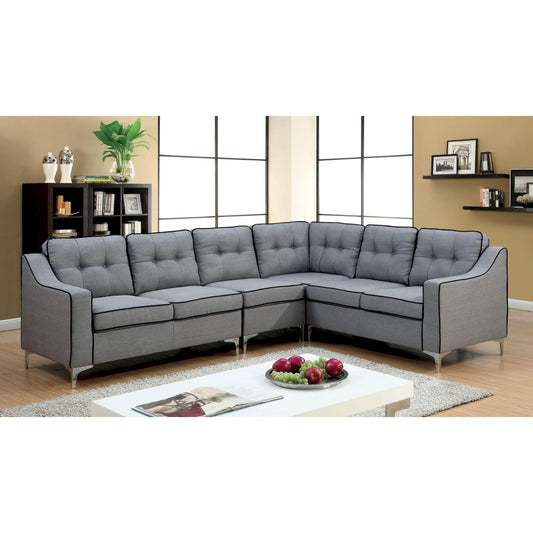  Furniture of America Glenda II Fabric 4 pc Sectional CM6851GY-SECTIONAL IMAGE 1