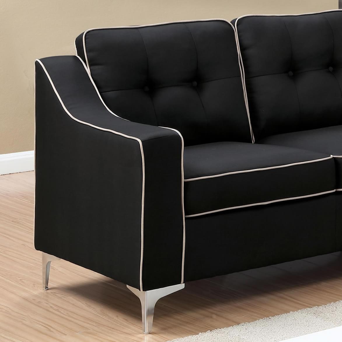  Furniture of America Glenda II Fabric 4 pc Sectional CM6851BK-SECTIONAL IMAGE 2