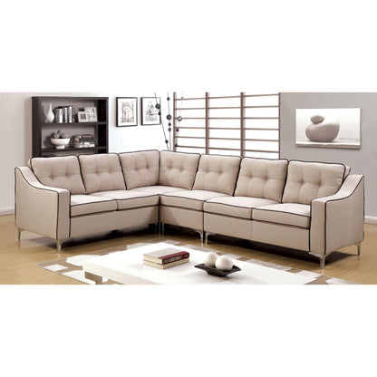  Furniture of America Glenda II Fabric 4 pc Sectional CM6851BG-SECTIONAL IMAGE 1