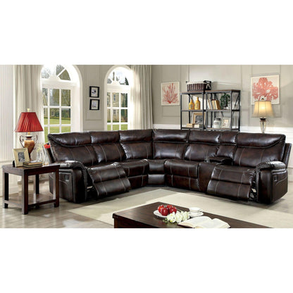  Furniture of America Karlee II Reclining Leather Look 3 pc Sectional CM6989-SECTIONAL IMAGE 1