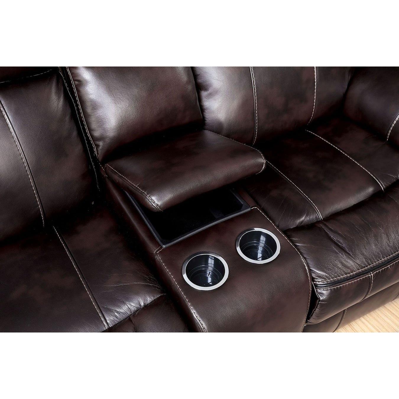  Furniture of America Karlee II Reclining Leather Look 3 pc Sectional CM6989-SECTIONAL IMAGE 2